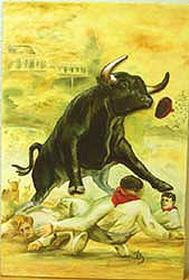 Antiguo cartel de corrida de toros en Pamplona